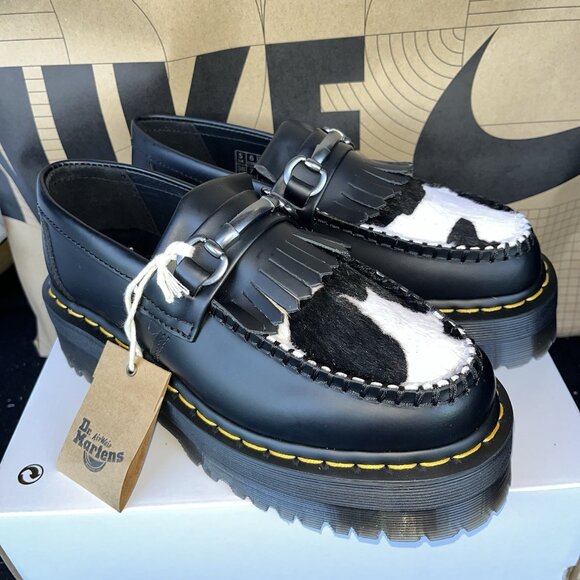 Dr. Martens Black and White Women's loafer - Picture 1 of 5